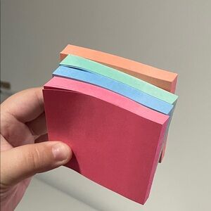 Colorful Sticky Note Pad Set - Pink, Blue, Mint, Peach